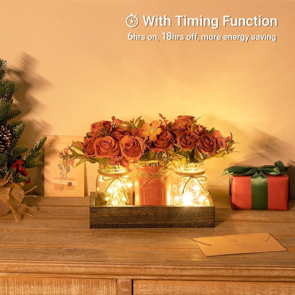 Mason Jar Lights Centerpiece Table Decorations for Dining Room Farmhouse Coffee - Picture 2 of 7